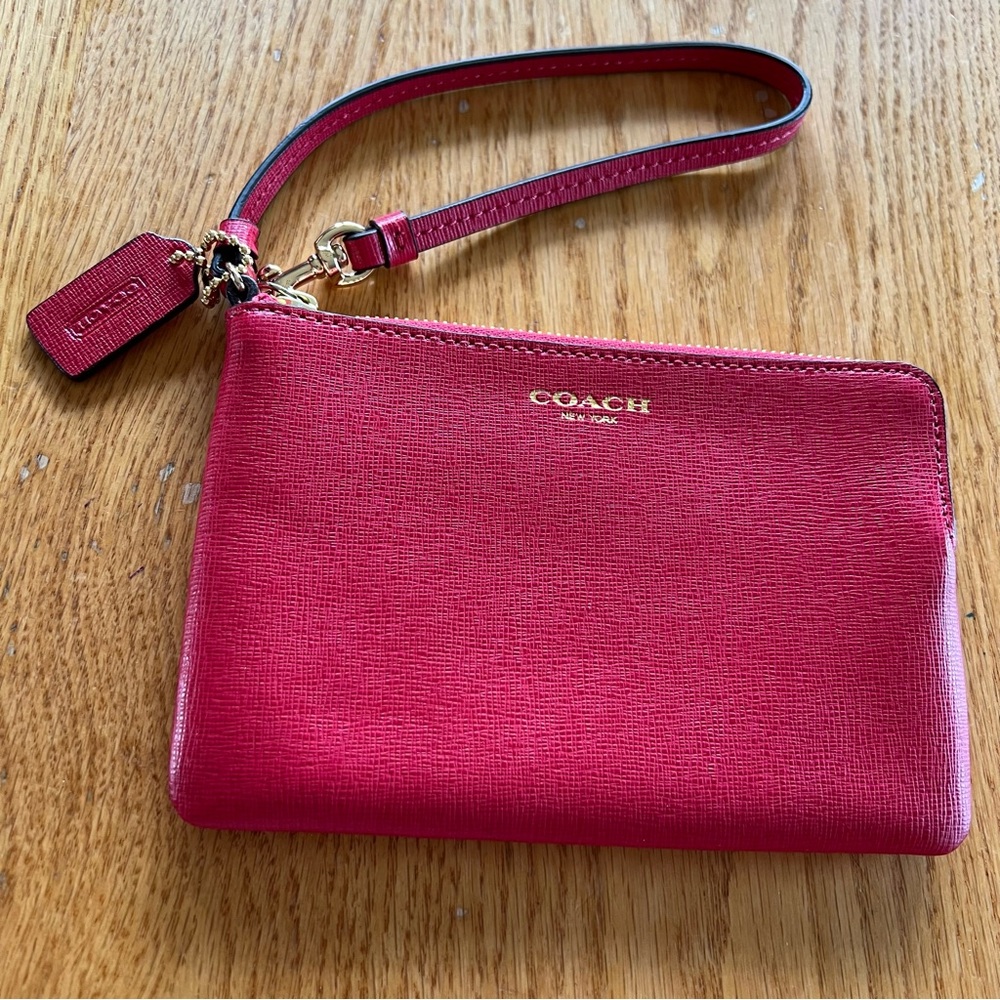 Coach Red Wristlet Clutch